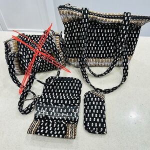 Lot Of 3~Vera Bradley Zebra Print~Retired~Vintage~Wallet/Duffle/Bag/Glasses Case